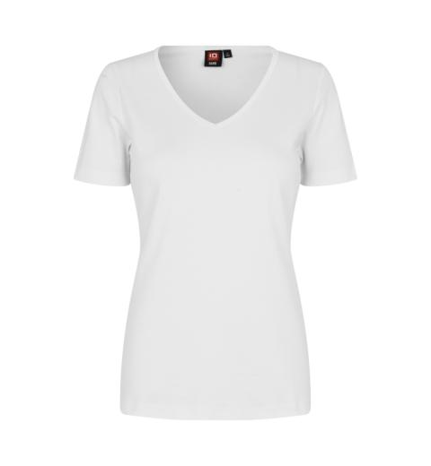 Interlock T-shirt | V-hals | dame