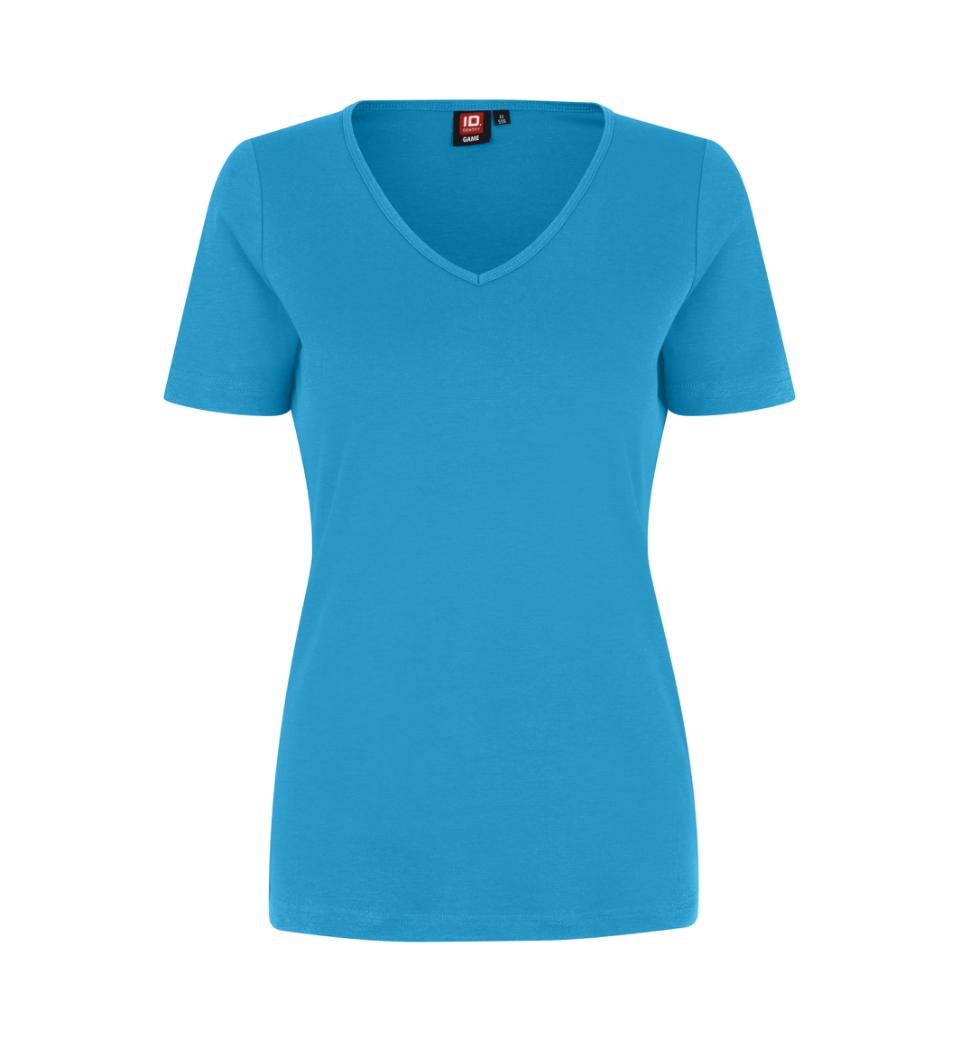 Interlock T-shirt | V-hals | dame