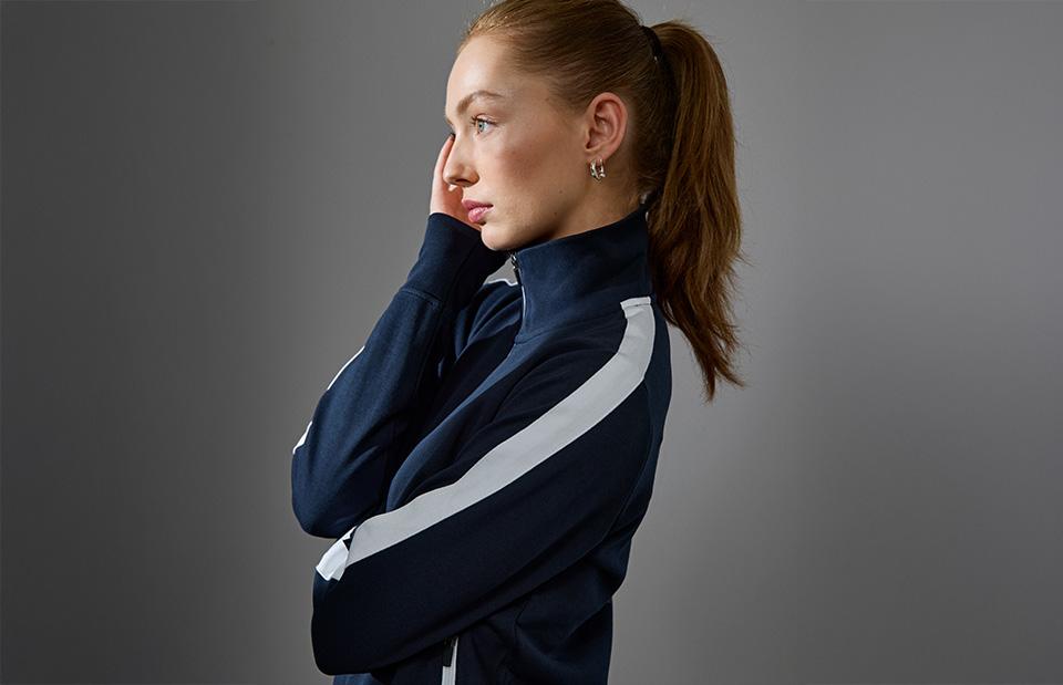 Sweat cardigan | contrast | women